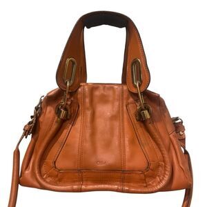 CHLOE Whiskey Brown Leather Small 2way Paraty Satchel